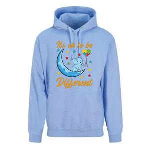 It's Ok To Be Different Cute Elephant Autism Awareness Month Gift Unisex Surf Hoodie