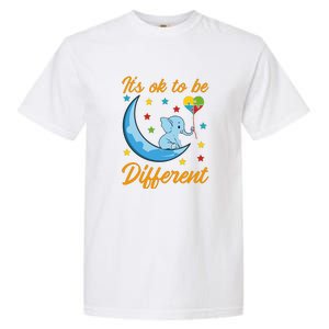 It's Ok To Be Different Cute Elephant Autism Awareness Month Gift Garment-Dyed Heavyweight T-Shirt