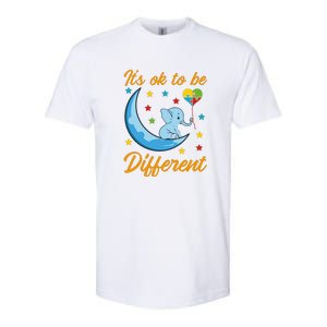 It's Ok To Be Different Cute Elephant Autism Awareness Month Gift Softstyle CVC T-Shirt