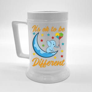 It's Ok To Be Different Cute Elephant Autism Awareness Month Gift Beer Stein