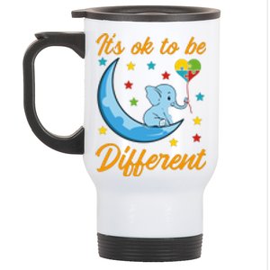 It's Ok To Be Different Cute Elephant Autism Awareness Month Gift Stainless Steel Travel Mug