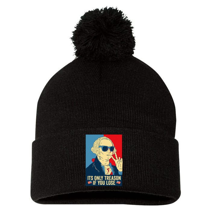 Its Only Treason If You Lose George Washington Pom Pom 12in Knit Beanie