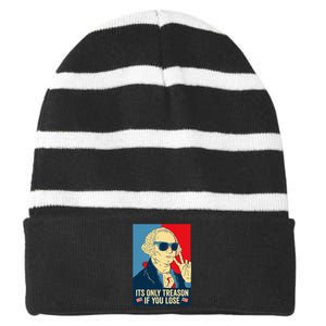 Its Only Treason If You Lose George Washington Striped Beanie with Solid Band