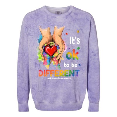 Its Ok To Be Different Autism Awareness Matching Family 2024 Gift Colorblast Crewneck Sweatshirt