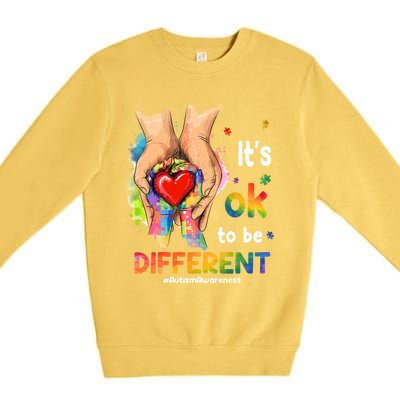 Its Ok To Be Different Autism Awareness Matching Family 2024 Gift Premium Crewneck Sweatshirt