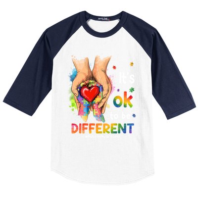 Its Ok To Be Different Autism Awareness Matching Family 2024 Gift Baseball Sleeve Shirt