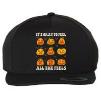 It's Okay To Feel All The Feels Pumpkin Emotion Thanksgiving Wool Snapback Cap