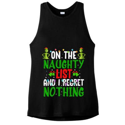 IM On The Naughty List And I Regret Nothing Ladies PosiCharge Tri-Blend Wicking Tank