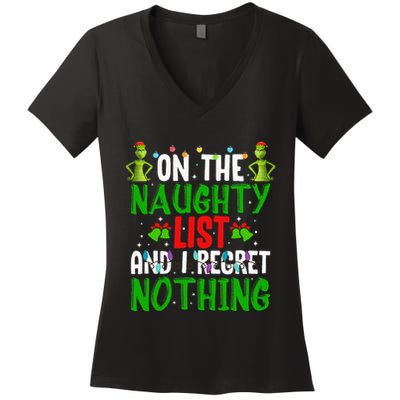 IM On The Naughty List And I Regret Nothing Women's V-Neck T-Shirt