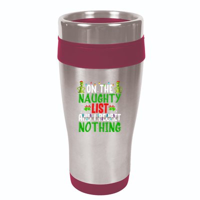 IM On The Naughty List And I Regret Nothing 16oz Travel Tumbler