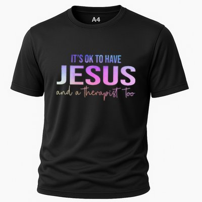 ItS Ok To Have Jesus And A Therapist Too Funny Christian Performance Shirt