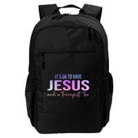 ItS Ok To Have Jesus And A Therapist Too Funny Christian Backpack