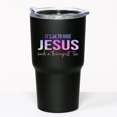 ItS Ok To Have Jesus And A Therapist Too Funny Christian Tumbler