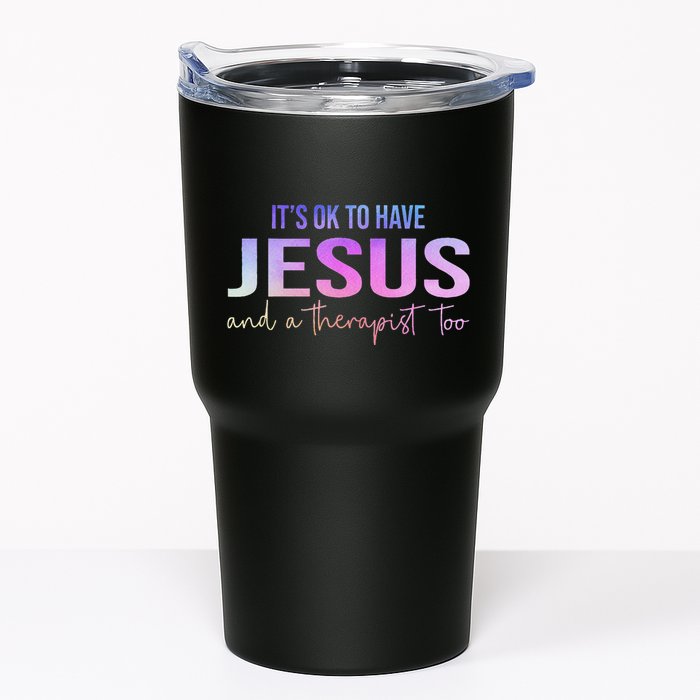ItS Ok To Have Jesus And A Therapist Too Funny Christian Tumbler