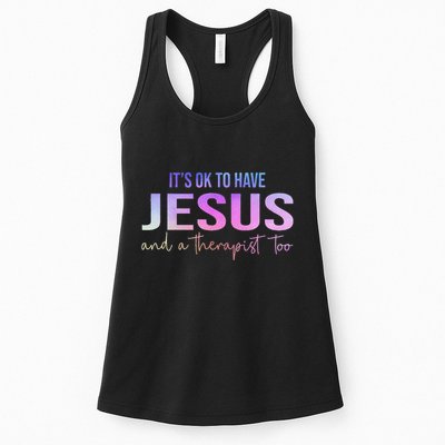 ItS Ok To Have Jesus And A Therapist Too Funny Christian Womens Tank Top