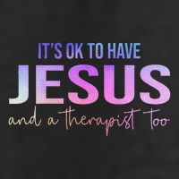 ItS Ok To Have Jesus And A Therapist Too Funny Christian Golf Towel