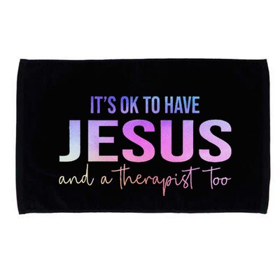 ItS Ok To Have Jesus And A Therapist Too Funny Christian Microfiber Hand Towel