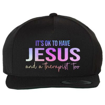 ItS Ok To Have Jesus And A Therapist Too Funny Christian Wool Snapback Cap