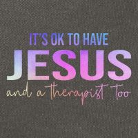 ItS Ok To Have Jesus And A Therapist Too Funny Christian Cotton Canvas Backpack