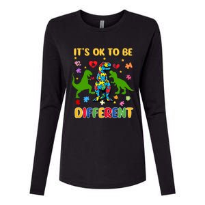 Its Ok To Be Different Autism Awareness Dinosaur Cute Trex Gift Womens Cotton Relaxed Long Sleeve T-Shirt