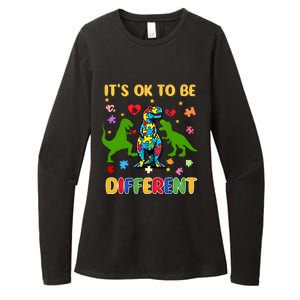 Its Ok To Be Different Autism Awareness Dinosaur Cute Trex Gift Womens CVC Long Sleeve Shirt