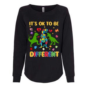 Its Ok To Be Different Autism Awareness Dinosaur Cute Trex Gift Womens California Wash Sweatshirt