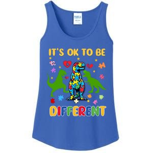 Its Ok To Be Different Autism Awareness Dinosaur Cute Trex Gift Ladies Essential Tank