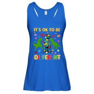 Its Ok To Be Different Autism Awareness Dinosaur Cute Trex Gift Ladies Essential Flowy Tank