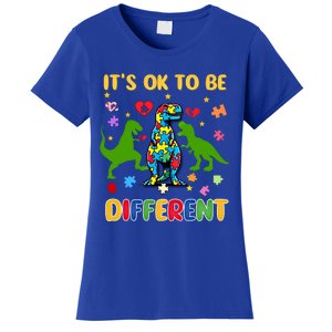 Its Ok To Be Different Autism Awareness Dinosaur Cute Trex Gift Women's T-Shirt