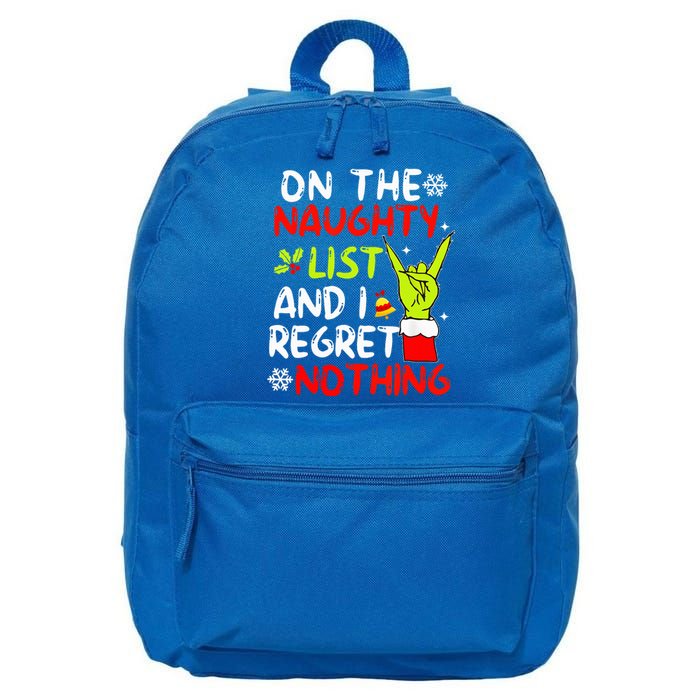 Im On The Naughty List And I Regret Nothing Christmas 16 in Basic Backpack