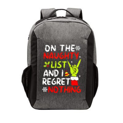 Im On The Naughty List And I Regret Nothing Christmas Vector Backpack