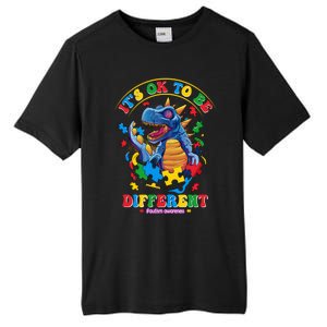 ItS Ok To Be Different Autism Awareness Dinosaur Great Gift Tall Fusion ChromaSoft Performance T-Shirt