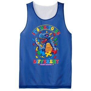 ItS Ok To Be Different Autism Awareness Dinosaur Great Gift Mesh Reversible Basketball Jersey Tank