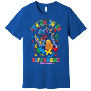 ItS Ok To Be Different Autism Awareness Dinosaur Great Gift Premium T-Shirt