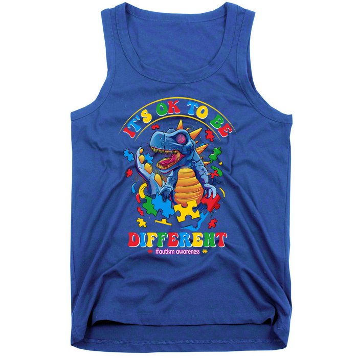 ItS Ok To Be Different Autism Awareness Dinosaur Great Gift Tank Top