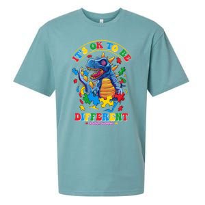 ItS Ok To Be Different Autism Awareness Dinosaur Great Gift Sueded Cloud Jersey T-Shirt