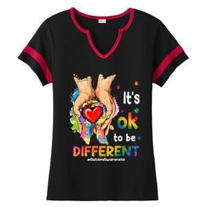 Its Ok To Be Different Autism Awareness Matching Family 2024 Gift Ladies Halftime Notch Neck Tee