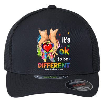 Its Ok To Be Different Autism Awareness Matching Family 2024 Gift Flexfit Unipanel Trucker Cap