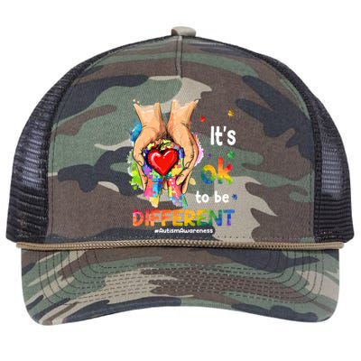 Its Ok To Be Different Autism Awareness Matching Family 2024 Gift Retro Rope Trucker Hat Cap