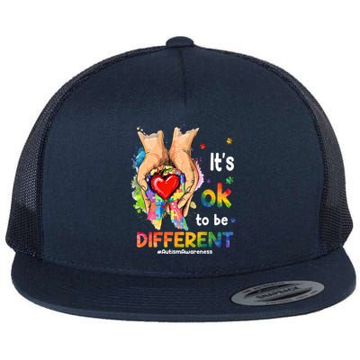 Its Ok To Be Different Autism Awareness Matching Family 2024 Gift Flat Bill Trucker Hat