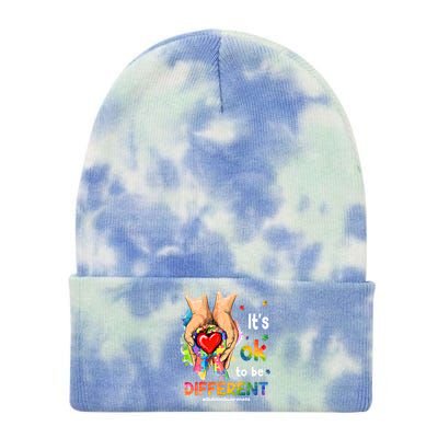 Its Ok To Be Different Autism Awareness Matching Family 2024 Gift Tie Dye 12in Knit Beanie