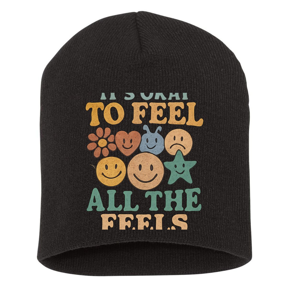 It's Okay to Feel All the Feels Short Acrylic Beanie