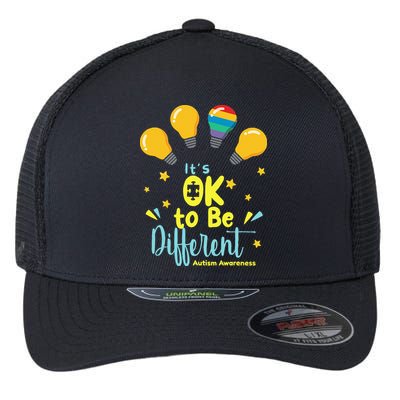 It's OK To Be Different Cute Autism Awareness Quote Flexfit Unipanel Trucker Cap