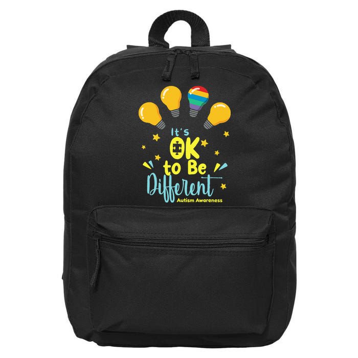 It's OK To Be Different Cute Autism Awareness Quote 16 in Basic Backpack