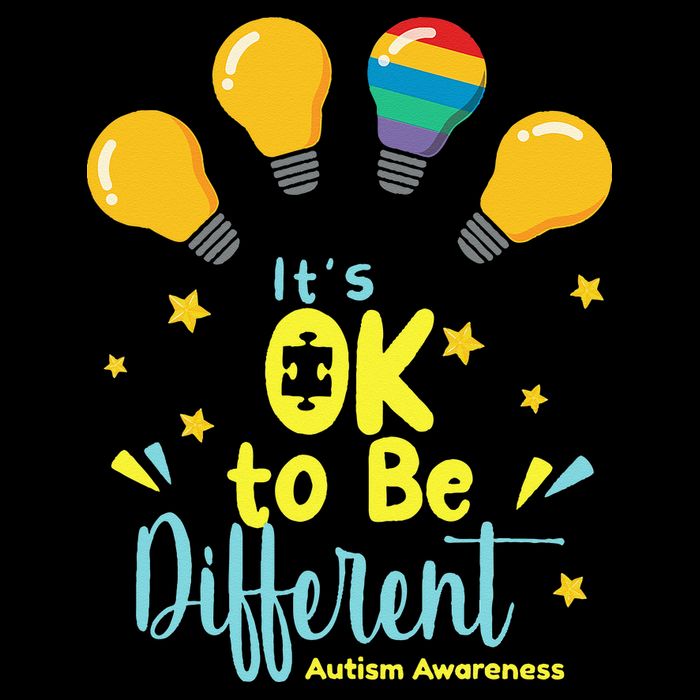 It's OK To Be Different Cute Autism Awareness Quote 16 in Basic Backpack