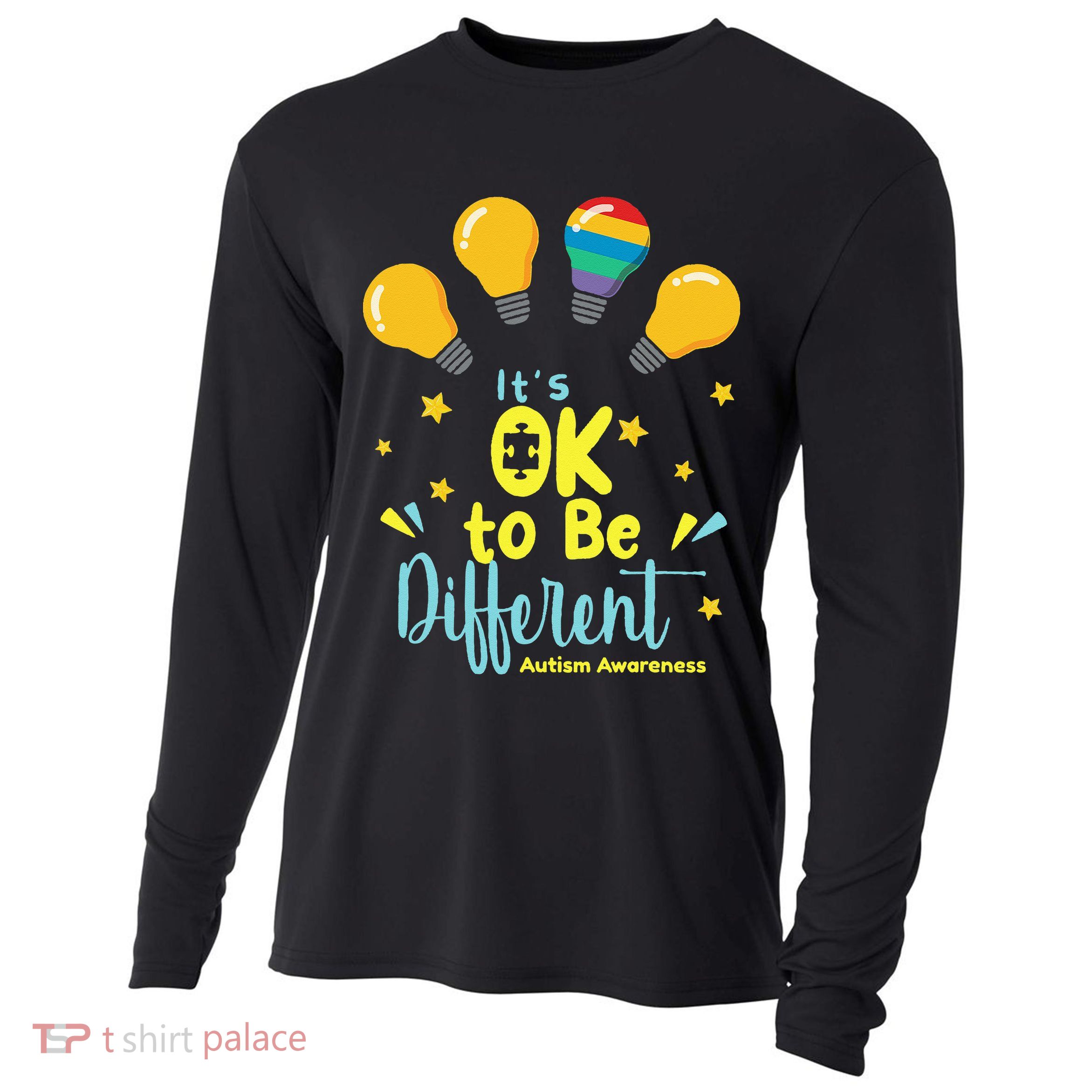 It's OK To Be Different Cute Autism Awareness Quote Cooling Performance Long Sleeve Crew