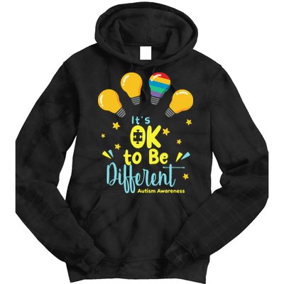 It's OK To Be Different Cute Autism Awareness Quote Tie Dye Hoodie