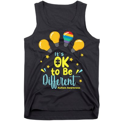 It's OK To Be Different Cute Autism Awareness Quote Tank Top
