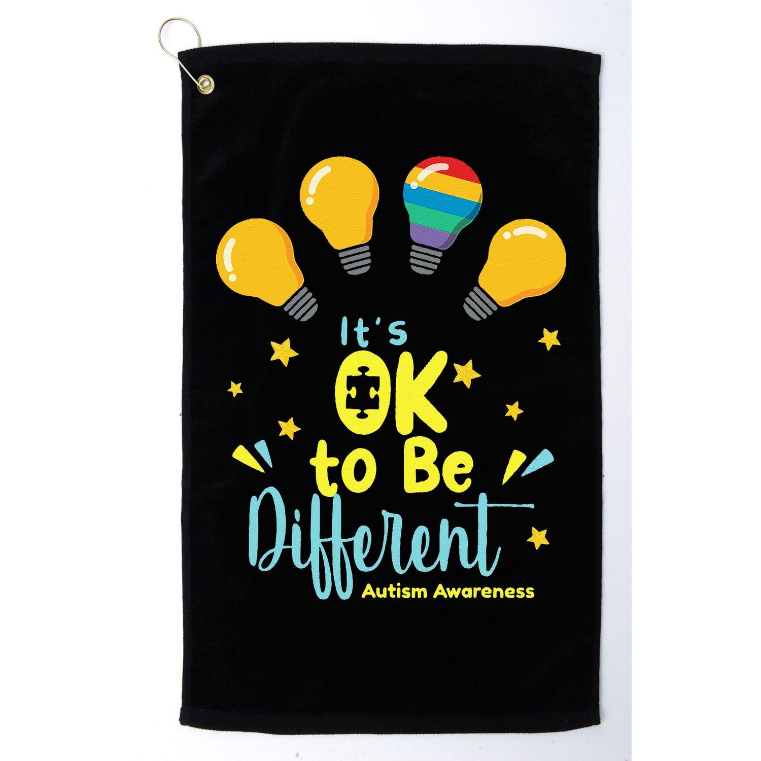 It's OK To Be Different Cute Autism Awareness Quote Golf Towel