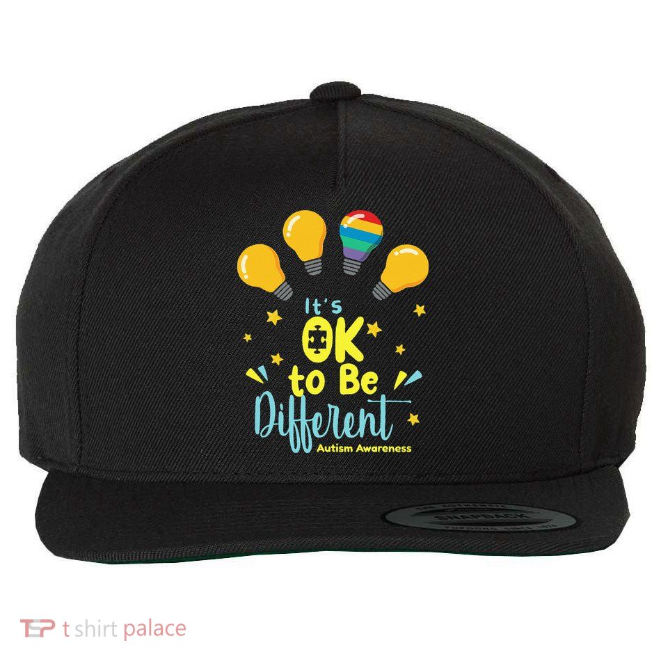 It's OK To Be Different Cute Autism Awareness Quote Wool Snapback Cap
